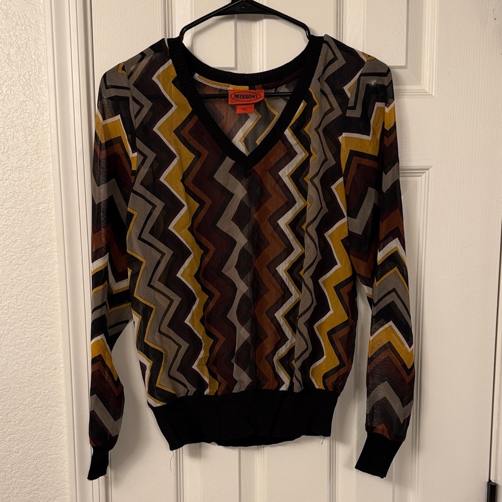 Missoni for Target Zigzag Blouse - Black, Brown, Yellow